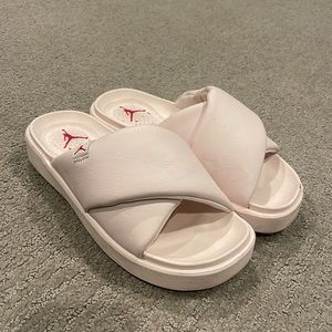 Air Jordan platform sandal slippers! So cute & PINK